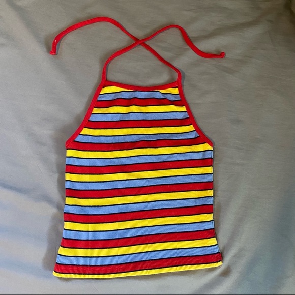 Brandy Melville Tops - NWOT BRANDY MELVILLE STRIPED HALTER PRINT TOP